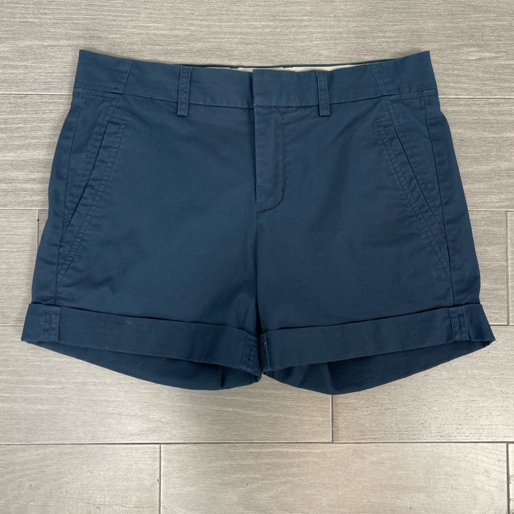 Vince Rolled Cuffed Chino Shorts Blue NWT Classic Preppy Women’s Size 2 - Picture 6 of 15